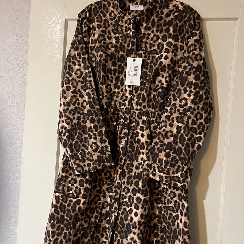 UNTUCKit Leopard Print Shirt Dress New Size L Large